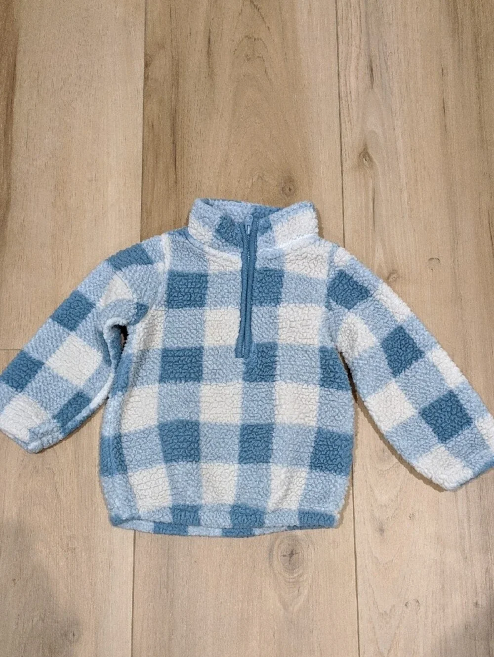 Carter's Blue & Cream Sherpa Half-Zip Pullover